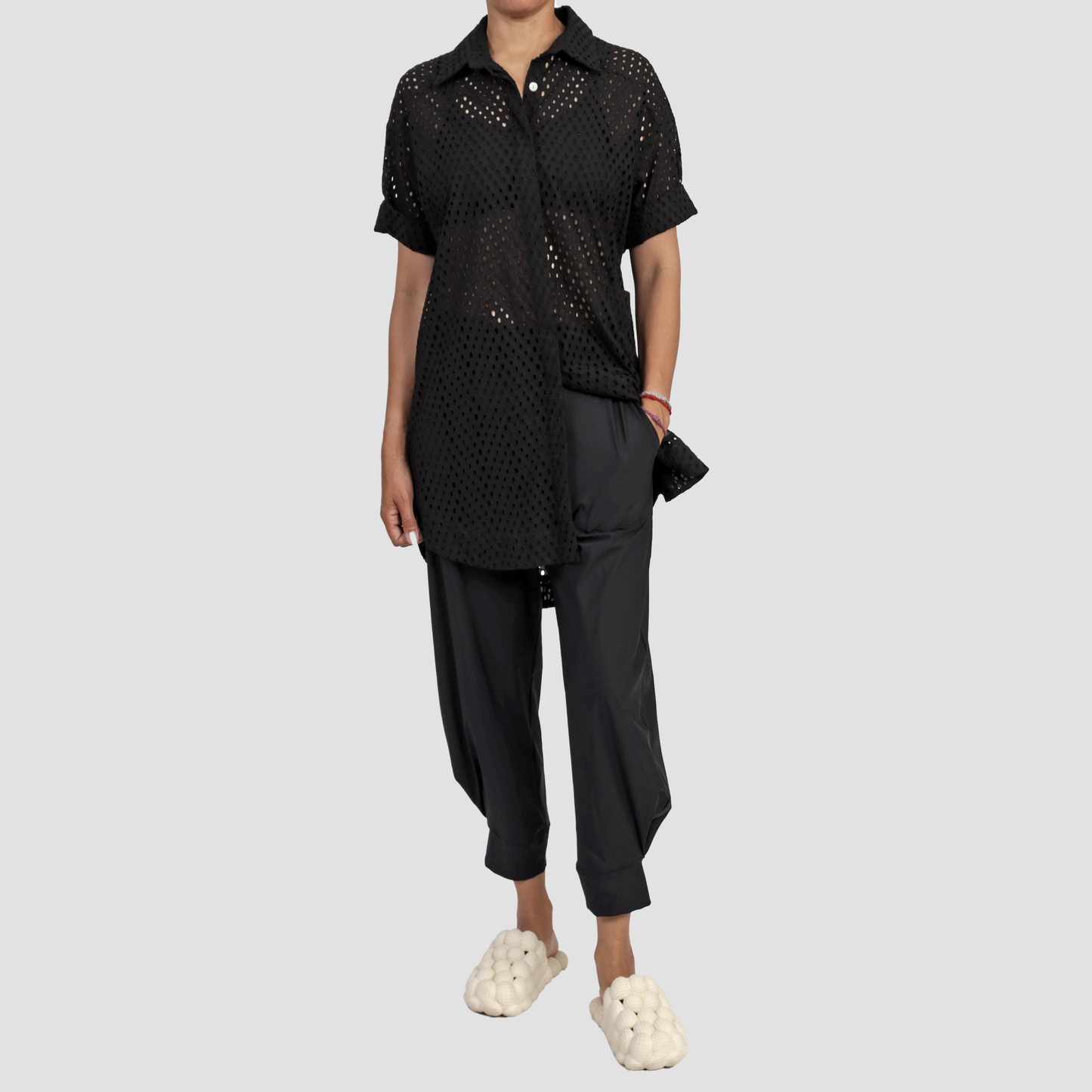 BRODERIE CAMP SHIRT Onyx