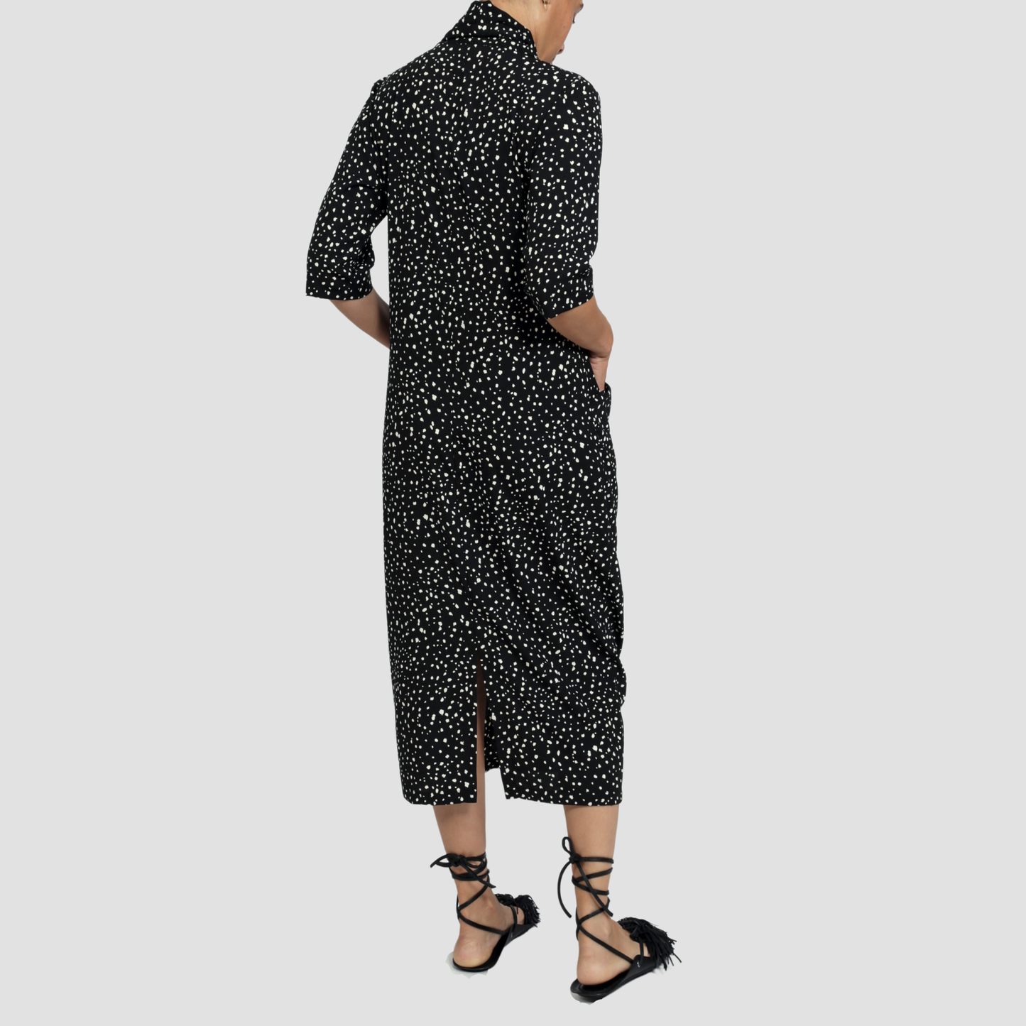 LYDIA TWIST DRESS Black/Ivory