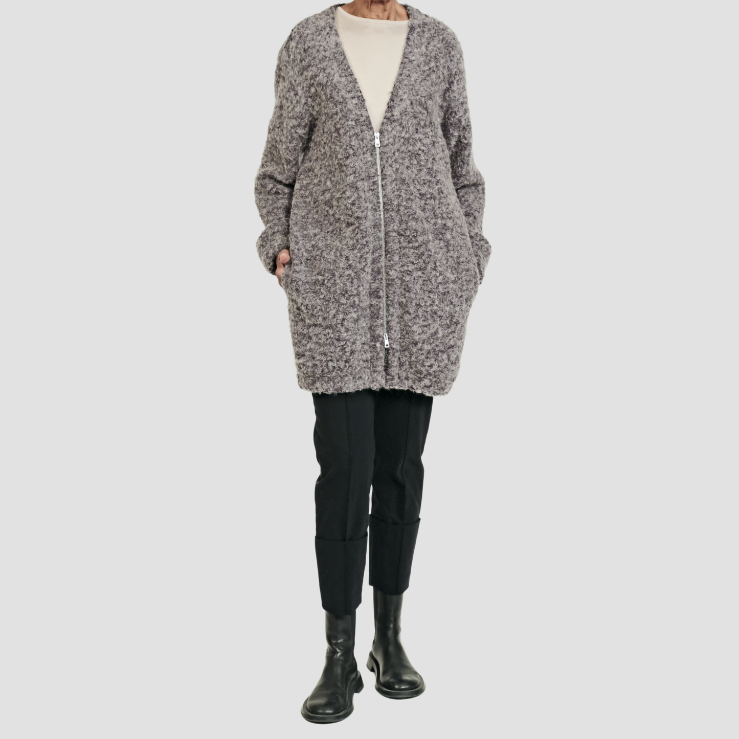 BOUCLE WALKER CARDI - Fig