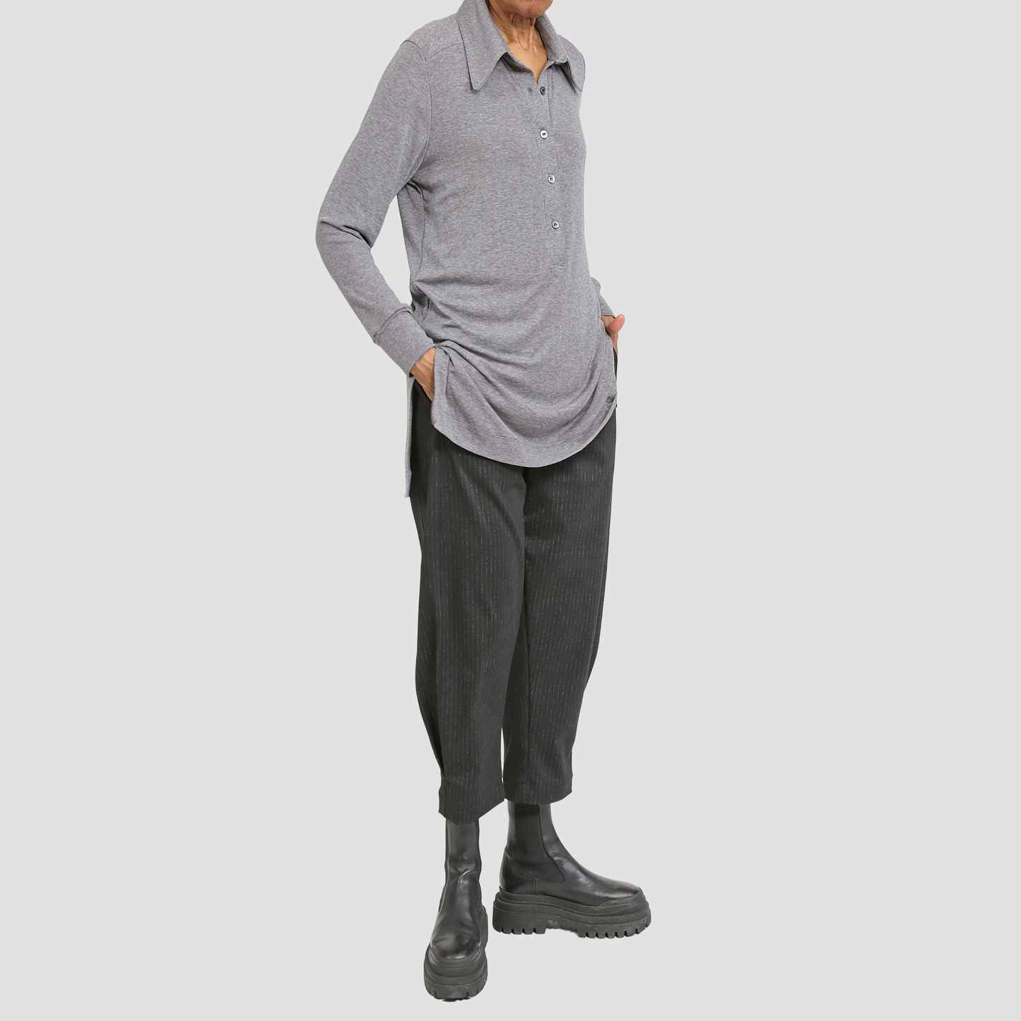 SIMON ARCHER POLO Grey Mix