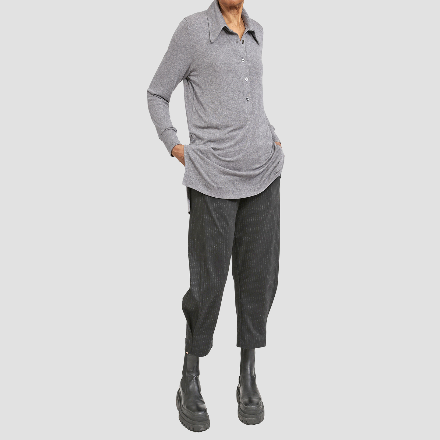 SIMON ARCHER POLO Grey Mix