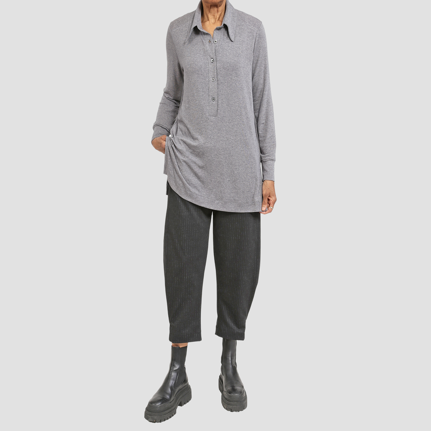 SIMON ARCHER POLO Grey Mix