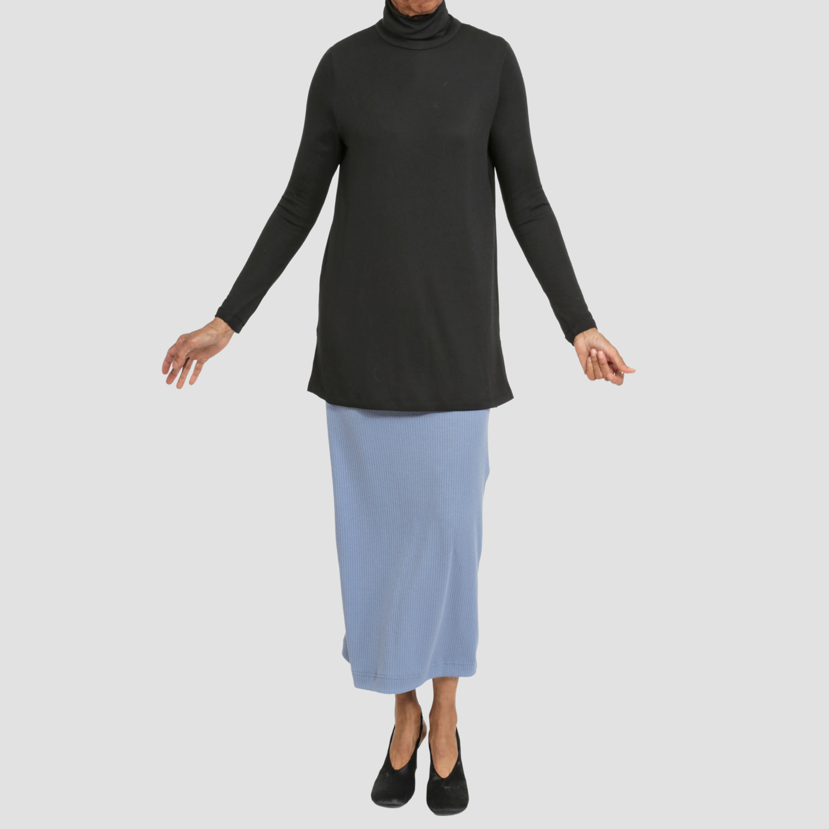SIMON POPPY ROLLNECK Black