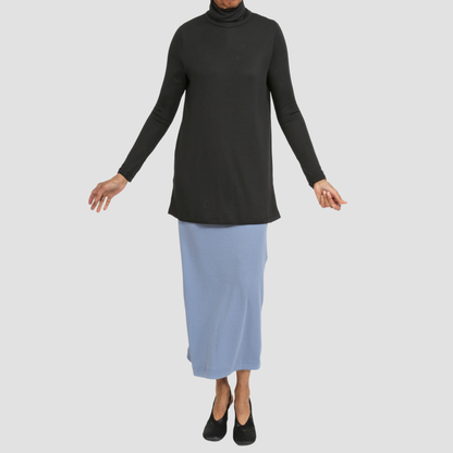 SIMON POPPY ROLLNECK Black