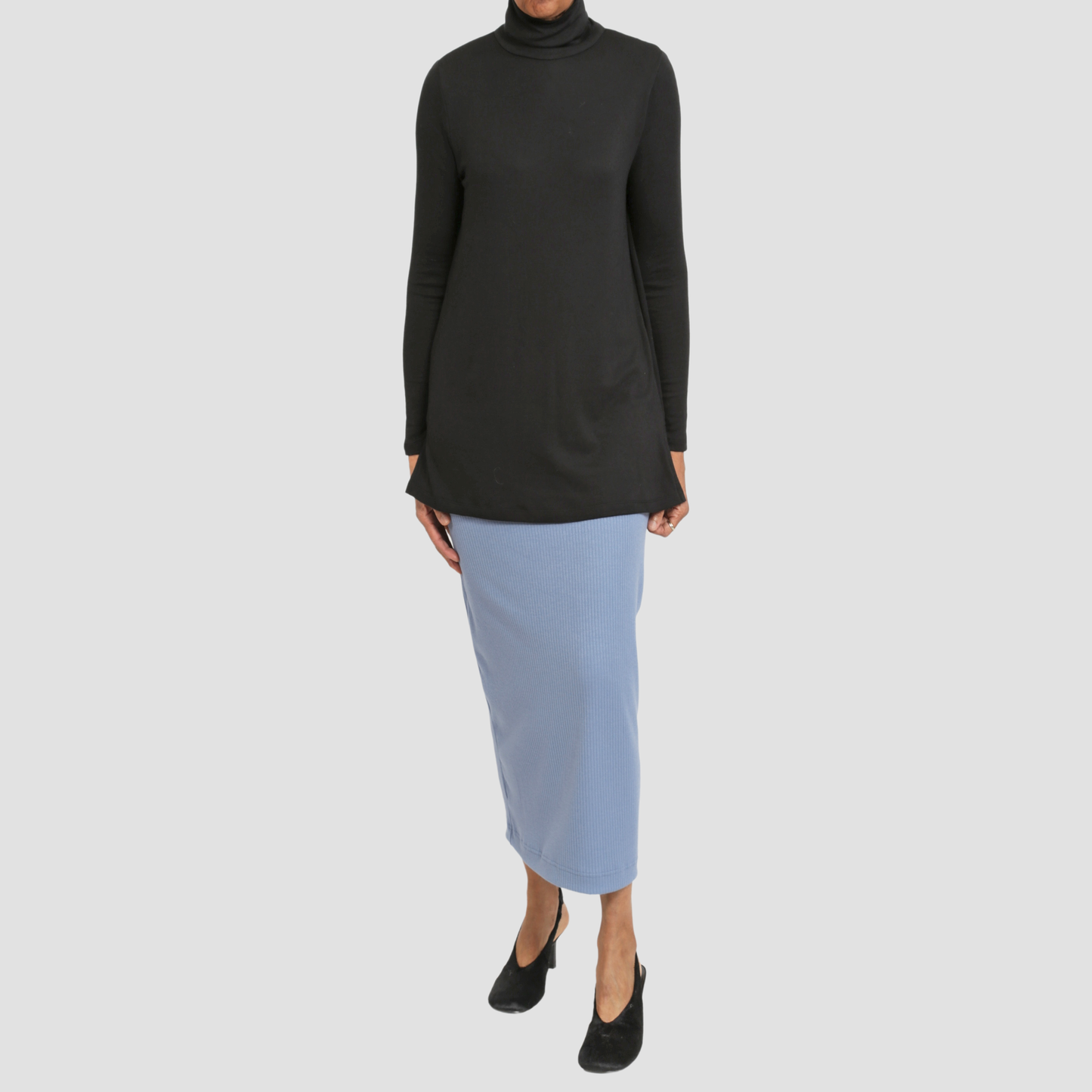 SIMON POPPY ROLLNECK Black
