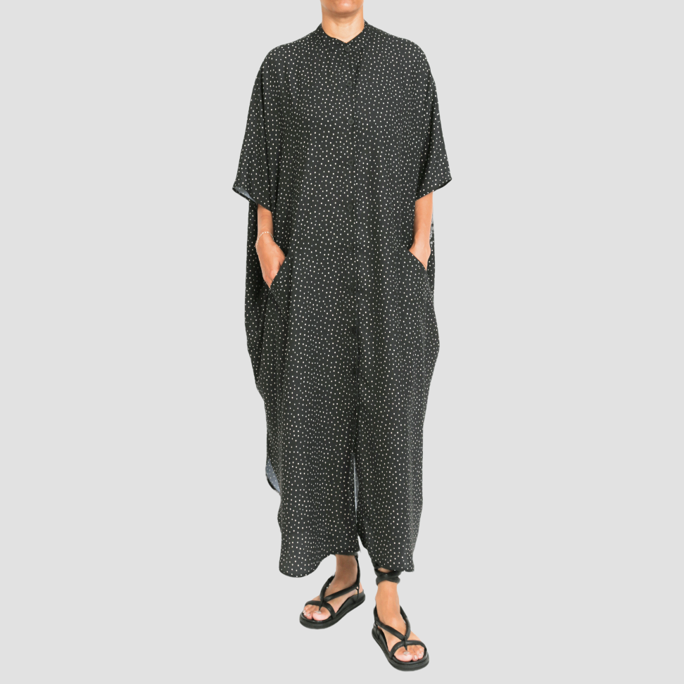 LYDIA COVE CAFTAN Black/Ivory