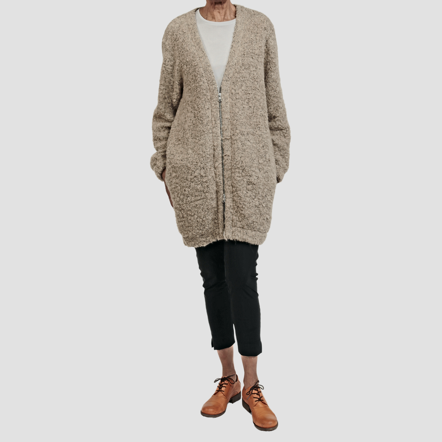 BOUCLE WALKER CARDI - Latte