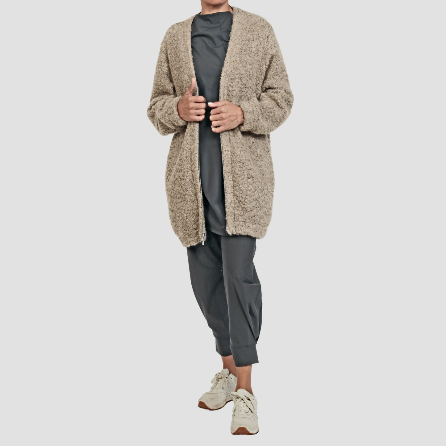 BOUCLE WALKER CARDI - Latte